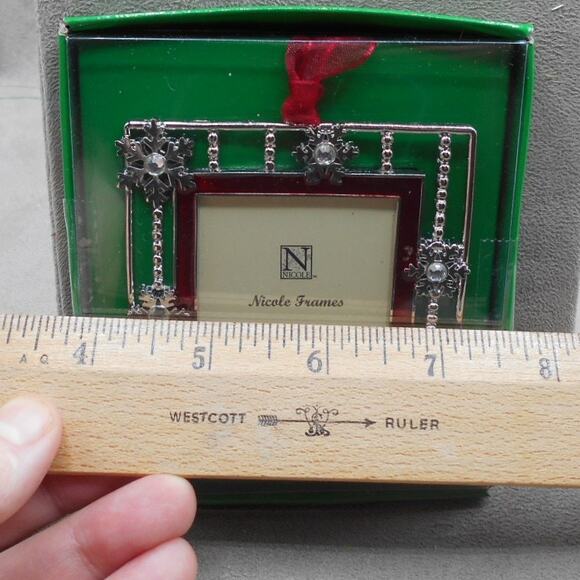 Silver HOPE Picture Frame Christmas Ornament NIB Nicole Frames - Picture 2 of 4